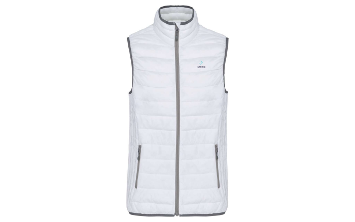 Ladies Pocketed Zipper Vest - White