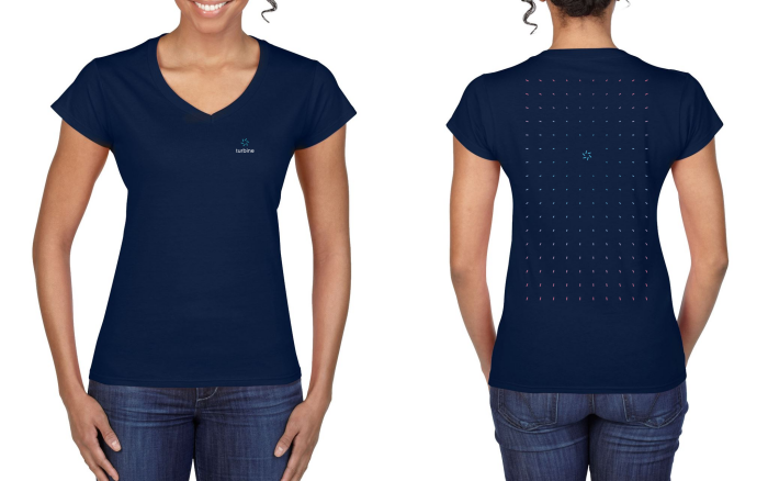 Ladies V-Neck Tee - Navy